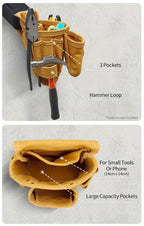 Yellow Gray adjustable tool belt, tool carrying belt, tool storage organizer, tool belt for professionals, DIY tool belt, waist tool pouch, worksite accessories