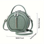 Ladies Handbag Round Handbag Croc-Embossed Handbag Tassel Handbag High-Quality - Burgundy - Size L