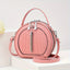 Ladies Handbag Round Handbag Croc-Embossed Handbag Tassel Handbag High-Quality - Pink - Size L