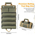 Tool Roll Bag, Small Roll Up Tool Bag with Detachable Pouches, Heavy Duty Roll Up Tool Bag Organizer, Tool Storage Kit for Mechanic & Electrician, Gifts for Men (Green)