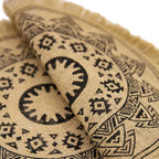 Round Placemats Set of 4, Dining Winter Modern Dinner Braided Beige Boho Round Table and Fall Circle Placemats Boho Tassels