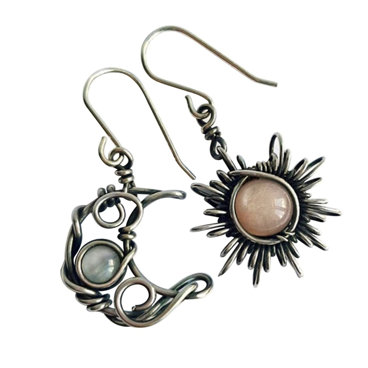 Boho Sun Moon and Stars Drop Dangle Earrings,Bohemian Statement Earrings for Women Girls Asymmetrical Celestial Jewelry Gift