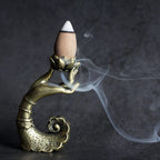 Antique Copper Buddha Hand Lotus Base Incense Holder Censer Figurine Brass Incense Burner Crafts Desktop Ornaments Gifts