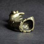 Antique Copper Buddha Hand Lotus Base Incense Holder Censer Figurine Brass Incense Burner Crafts Desktop Ornaments Gifts
