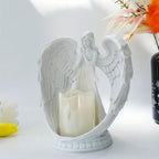 Cosy Resin Angel Figurine Candle Holder, Praying Angel Figurine, Stylish Tea Light Holder, Angel Ornament, Ornament for Home