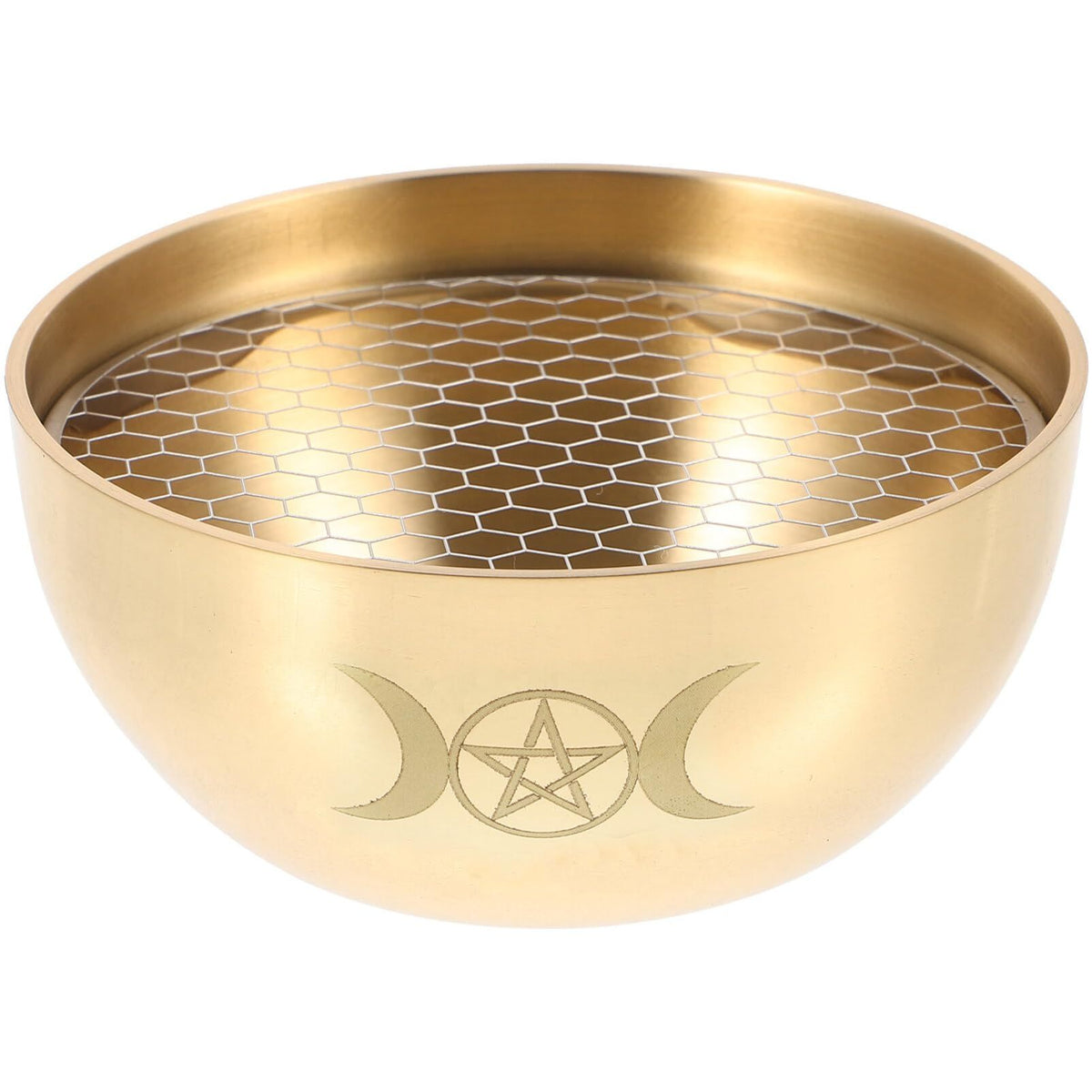 1 Set Triple Moon Pentacle Brass Offering Bowl Holy Water Bowl Incense Burner Smudging Bowl Decoration Bowl Main image