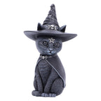 Witches Hat Occult Cat Figurine, 13.5cm,Scarily adorable bewitching cat figurine.Lovingly hand-painted. Black