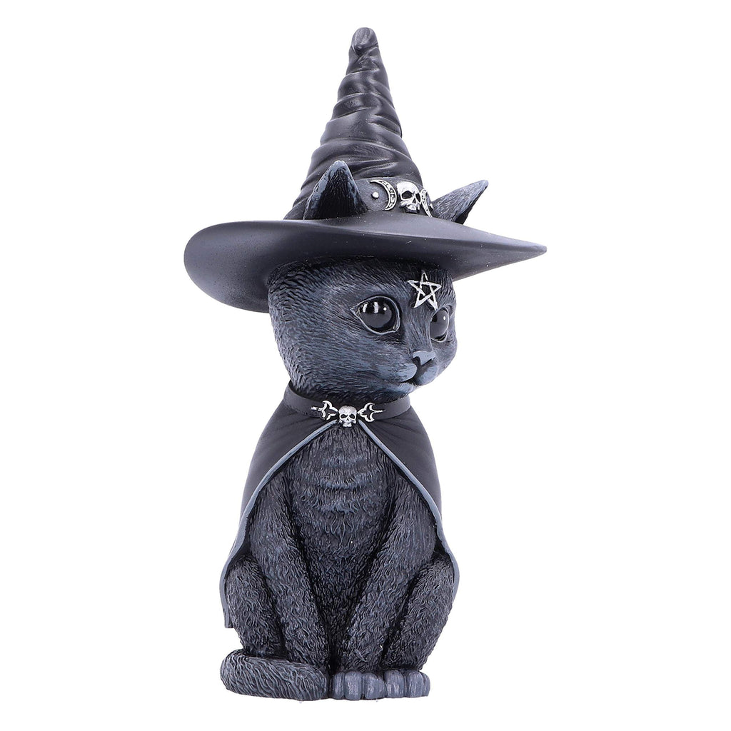 Witches Hat Occult Cat Figurine, 13.5cm,Scarily adorable bewitching cat figurine.Lovingly hand-painted. Black