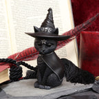 Witches Hat Occult Cat Figurine, 13.5cm,Scarily adorable bewitching cat figurine.Lovingly hand-painted. Black