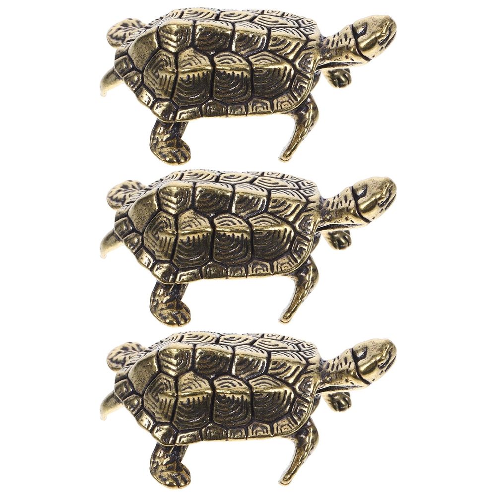 Vintage Style Copper Tortoise Figurine Home Decor 3Pcs Main image