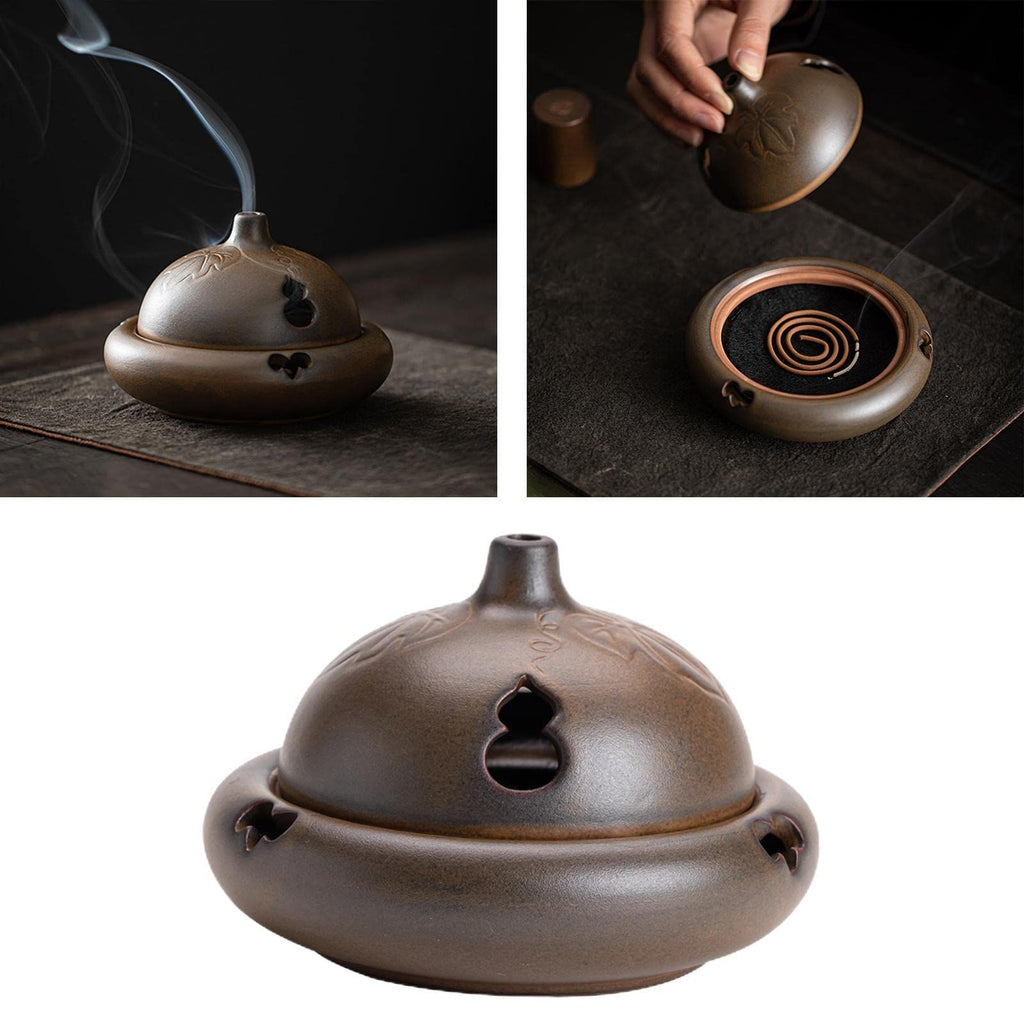 Home Incense Holders Burner Incense Burner Household Indoor Aromatherapy Furnace Gourd Agarwood Furnace Ceramic