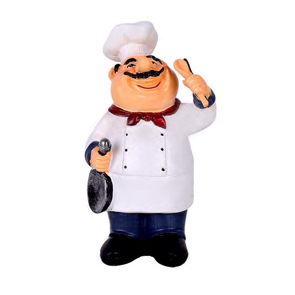 Chef Figurines American Vintage Country Happy Chef Resin Figurine Home Restaurant Cafe Tabletop Decor Collectible Gifts Main image