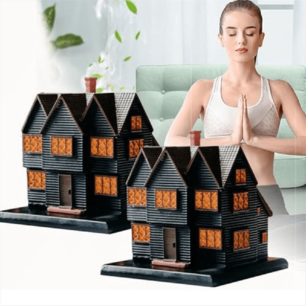 Salems Witch House Incense Burner Massachusetts Witch House for Halloween Christmas Vacation Ornament Incense Burner1PCS