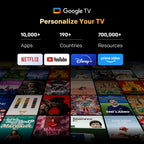 SKYWORTH 40" E5500H EyeCare Smart Google TV, 1080P FHD, HDR10 HLG, Find-My Remote, AI Picture Processing, Dolby Audio, Screen Casting, Bezel Less Design, Voice Control