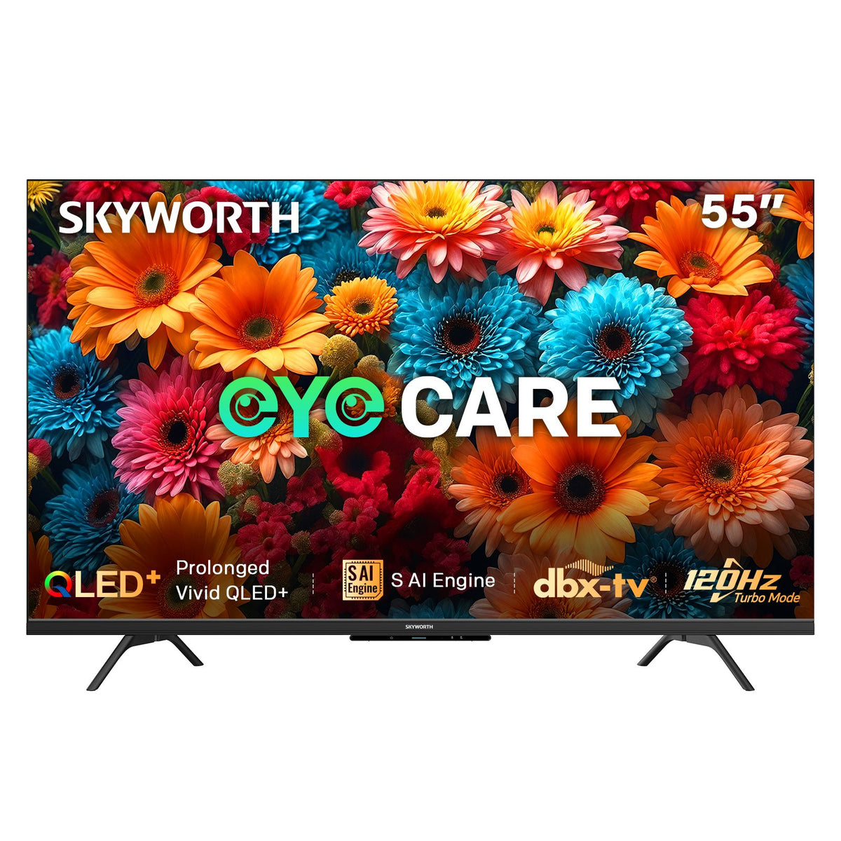 SKYWORTH Q6600H 55" - QLED+ 4K Smart Google TV, Gen 5 Quantum Dot, 120Hz Refresh Rate, AI-Powered Picture, Dolby Audio DBX-tv Audio, Voice Control, Screen Casting, HDR, Eco-Friendly Design Hauptbild