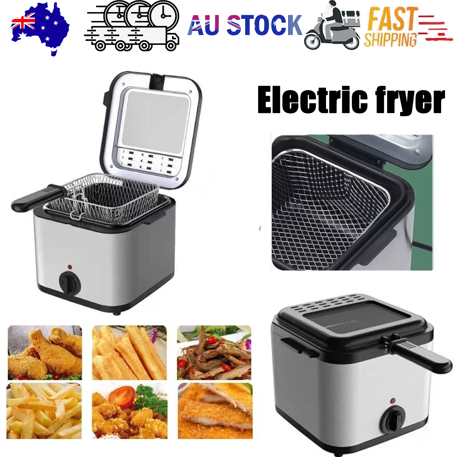 Electric Deep Fryer 2.5L French Frie Machine Oil Hot Pot Fried Chicken Grill Hauptbild