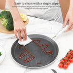 26cm Stainless Steel Crepe Pan Non-Stick Pan Honeycomb Coating Frying Pan Pizza6299