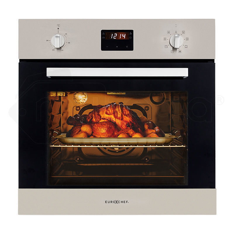 EuroChef 60cm Stainless Electric Wall Oven 8 Function Built-in Fan Forced Grill Touch Control Main image