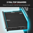 Bullet Pro 9 Drawer Tool Box Chest, Organiser Mechanic Garage Storage Toolbox Set - Black