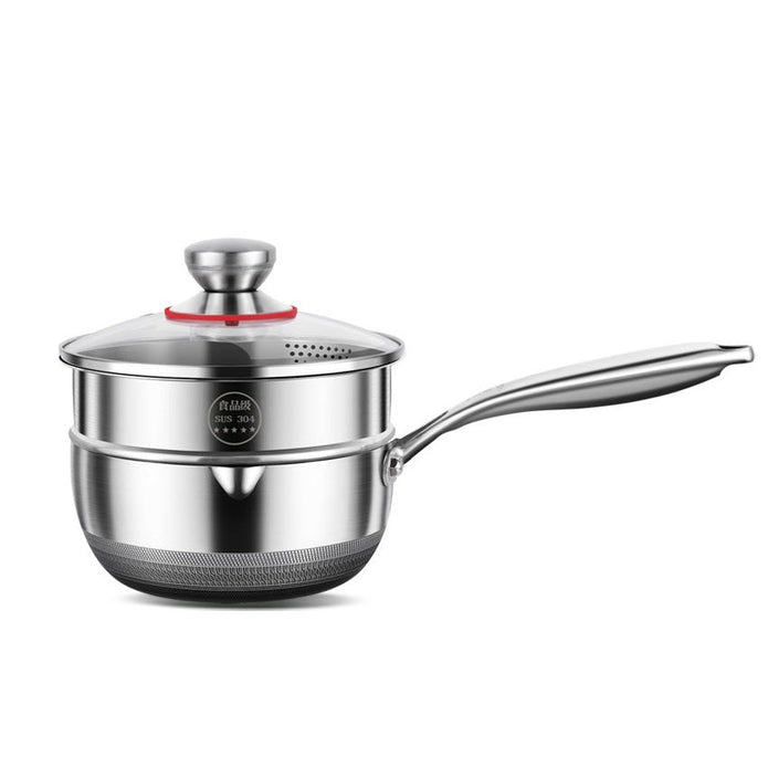 20cm 316L Stainless Steel Saucepan Compound Steel Honeycomb Nonstick Sauce Pan with Glass Lid 2.2L Pot Stay-Cool Handle Multipurpose Milk Saucepan, Induction Capable and Gas Stove Hauptbild