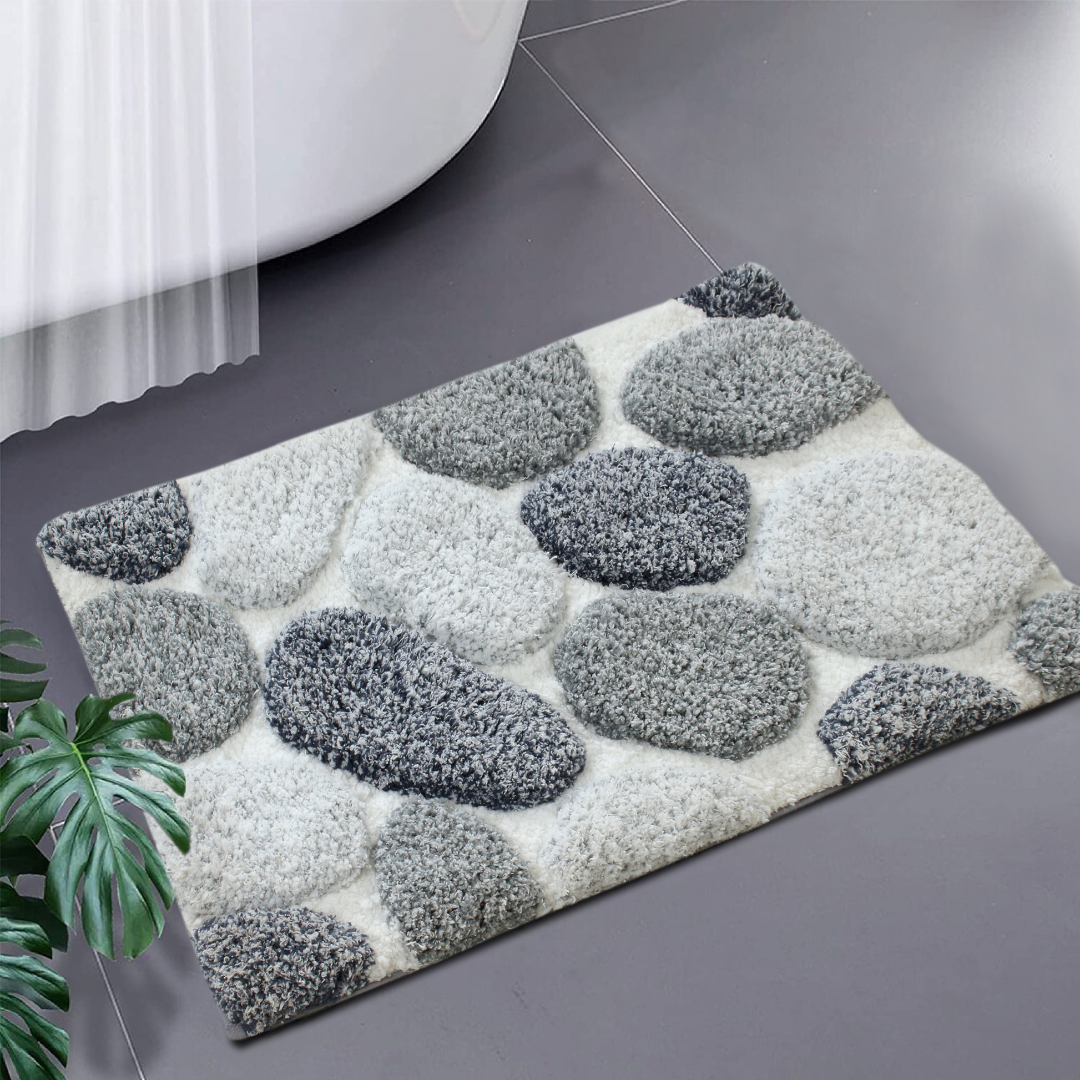 Pebble 3D Design Tufted Soft Pile Bathmat - 50x80 Main image