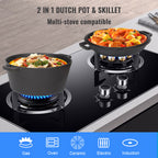 26cm 2-in-1 Cast Iron Dutch Oven & Skillet Set  Pre-Seasoned Dual-Use Pot with Lid Fry Pan, Durable & Versatile Cookware