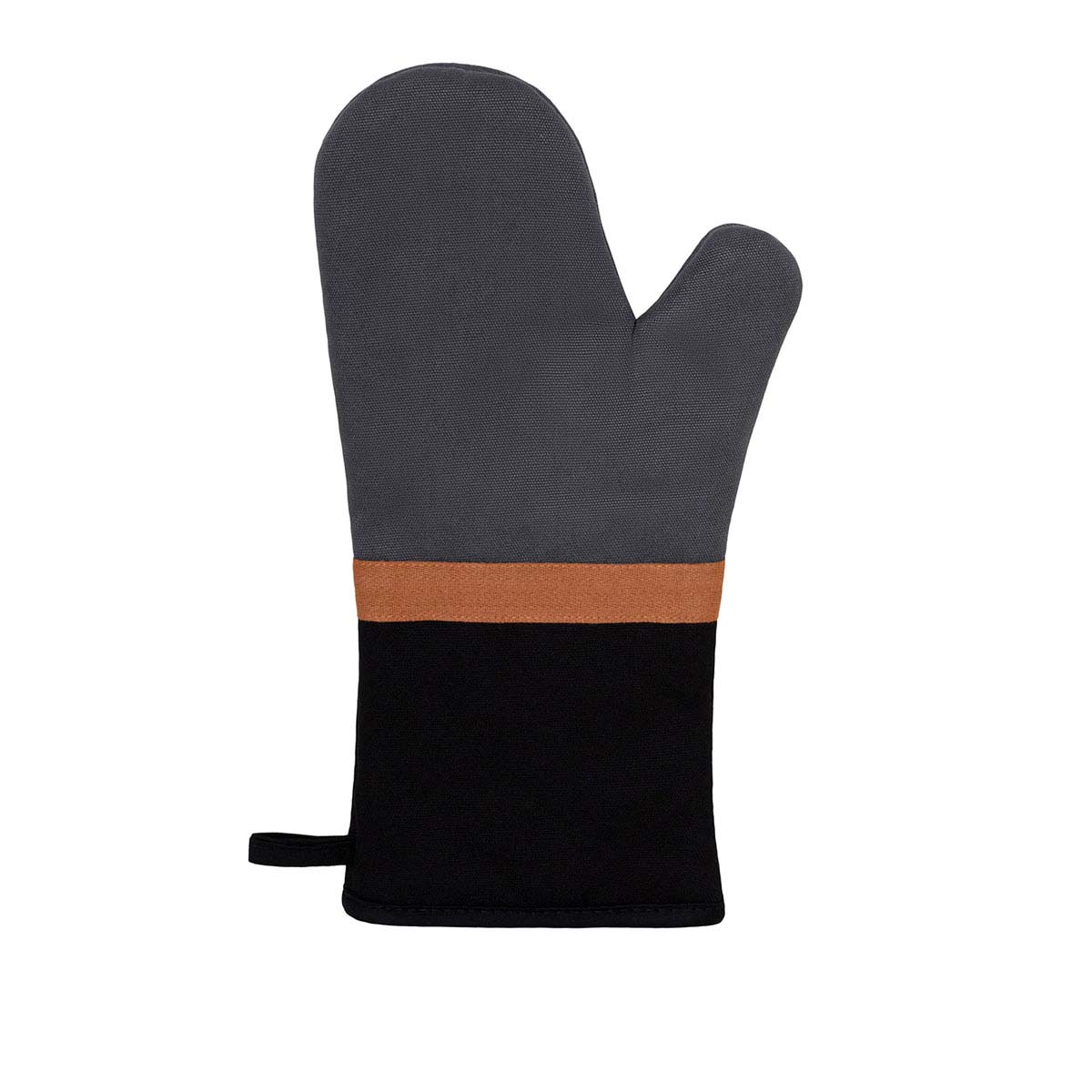 J Elliot Home Selby Cotton Oven Mitt 34 x 15 cm Charcoal & Black Main image