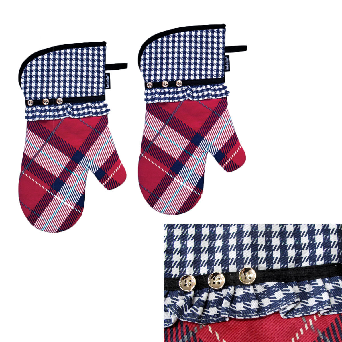 Ladelle Khloe Multi Set of 2 Oven Mitts 18 x 33 cm Main image