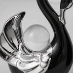 Swan Ceramic Tabletop Ornament Set Home Decor Figurine Gift Room Decoration Art - Black