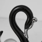 Swan Ceramic Tabletop Ornament Set Home Decor Figurine Gift Room Decoration Art - Black
