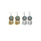 Bohemian Dreamcatcher Tassel Earrings Handmade Fashion Jewellery for Women Gifts - Silver