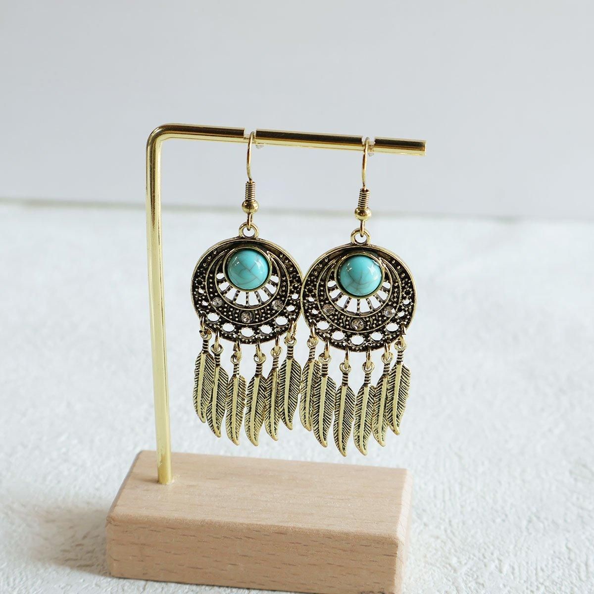 Bohemian Dreamcatcher Tassel Earrings Handmade Fashion Jewellery for Women Gifts - Silver