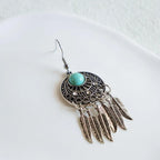 Bohemian Dreamcatcher Tassel Earrings Handmade Fashion Jewellery for Women Gifts - Silver