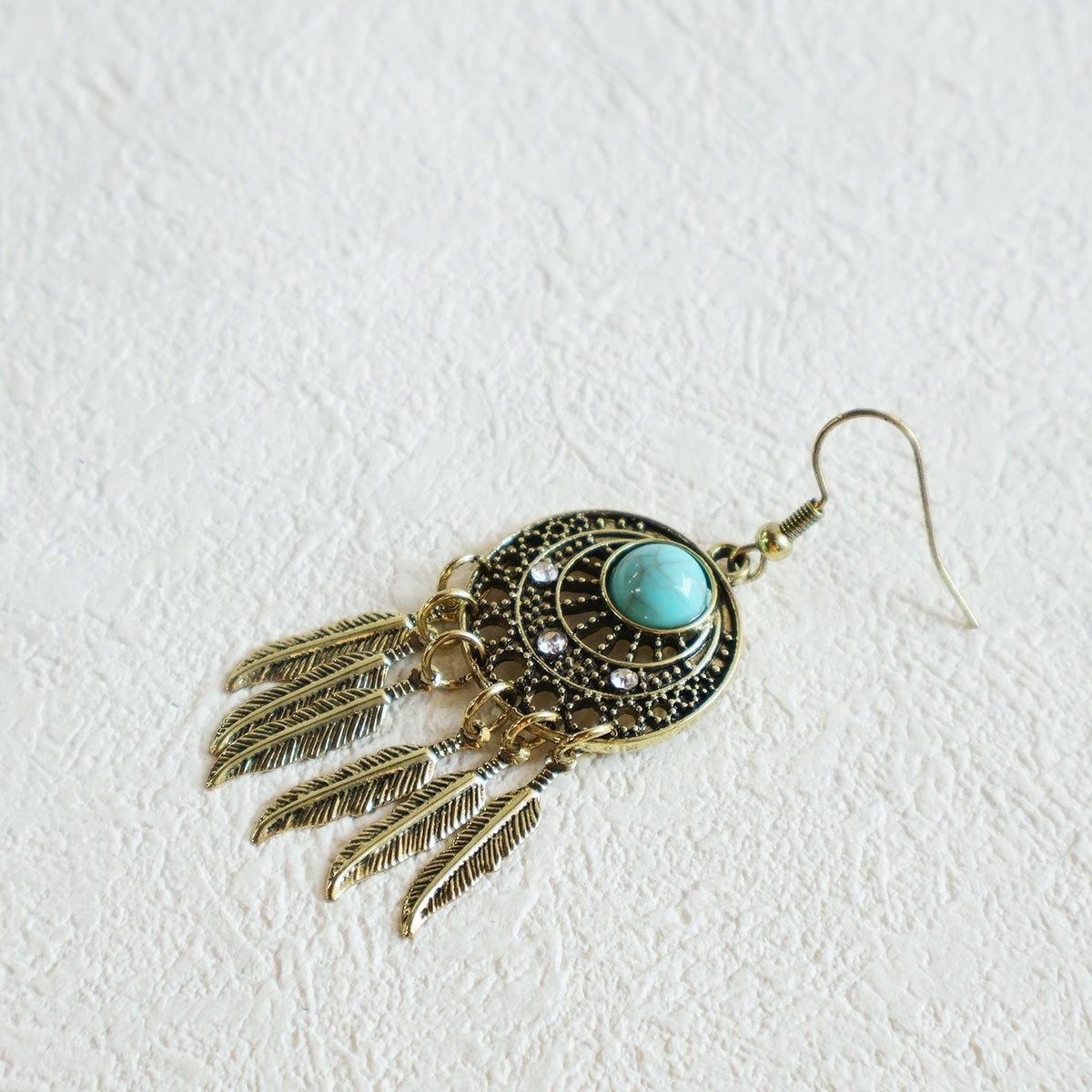 Bohemian Dreamcatcher Tassel Earrings Handmade Fashion Jewellery for Women Gifts - Silver