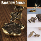 Lotus Flower Incense Holder Flowing Backflow Burner Home Office Decor Ornament