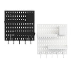 Wall Mounted Pegboard Storage Rack No Drill Organizer Tool Shelf Home Office - Black