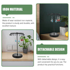 Iron Jewellery Rack Rotating Necklace Display Stand Jewellery Organiser Storage - Black