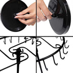 Iron Jewellery Rack Rotating Necklace Display Stand Jewellery Organiser Storage - Black