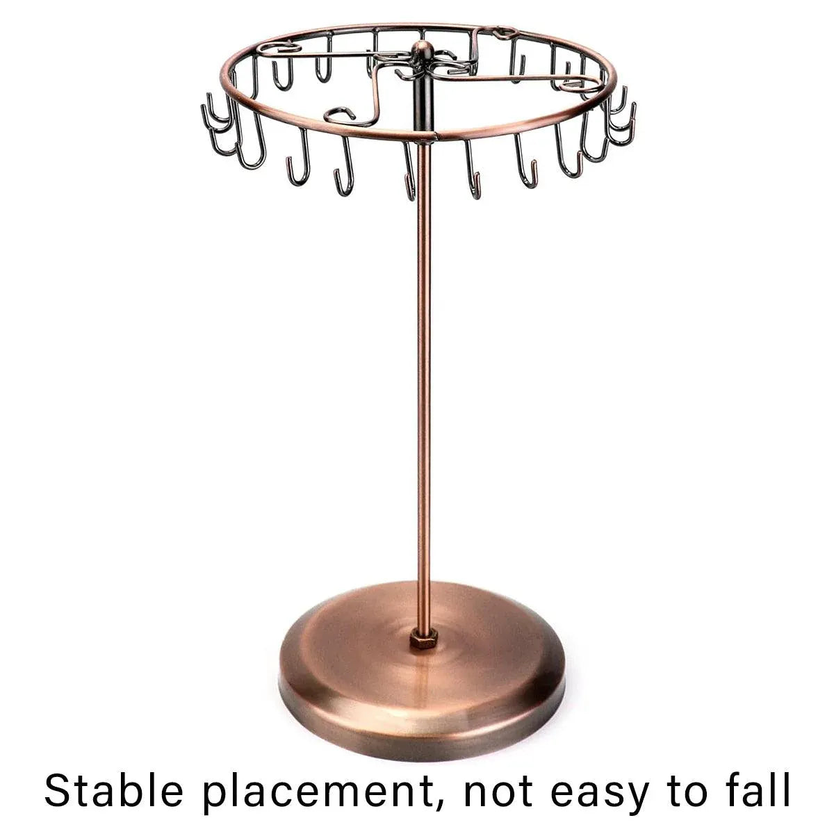 Iron Jewellery Rack Rotating Necklace Display Stand Jewellery Organiser Storage - Black