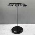 Iron Jewellery Rack Rotating Necklace Display Stand Jewellery Organiser Storage - Black