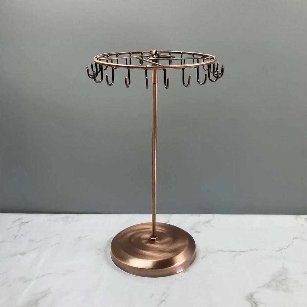 Iron Jewellery Rack Rotating Necklace Display Stand Jewellery Organiser Storage - Black