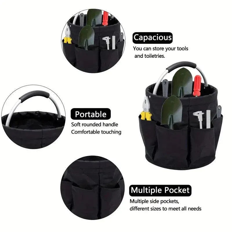 Portable Handheld Collapsible Tool Organizer Storage Box for Home Workshop Tools - Khaki