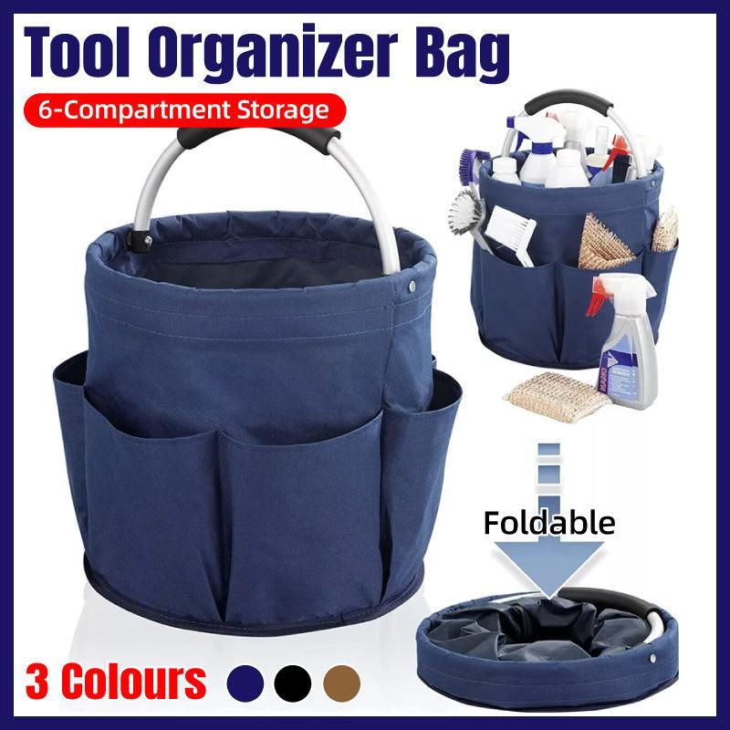 Portable Handheld Collapsible Tool Organizer Storage Box for Home Workshop Tools - Khaki