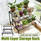 Metal Plant Stand 3 Tier Garden Shelf Flower Pot Rack Indoor Outdoor Display