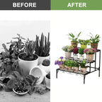 Metal Plant Stand 3 Tier Garden Shelf Flower Pot Rack Indoor Outdoor Display