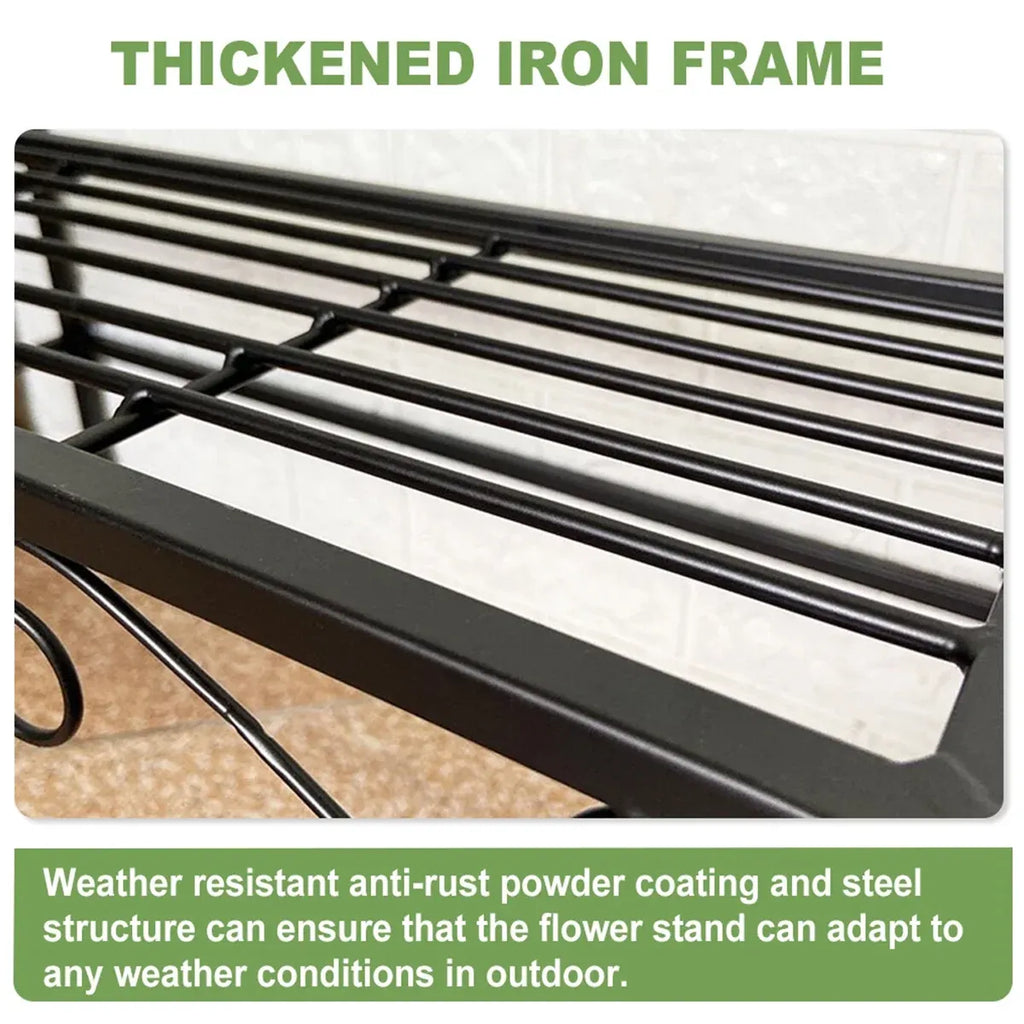 Metal Plant Stand 3 Tier Garden Shelf Flower Pot Rack Indoor Outdoor Display