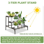 Metal Plant Stand 3 Tier Garden Shelf Flower Pot Rack Indoor Outdoor Display