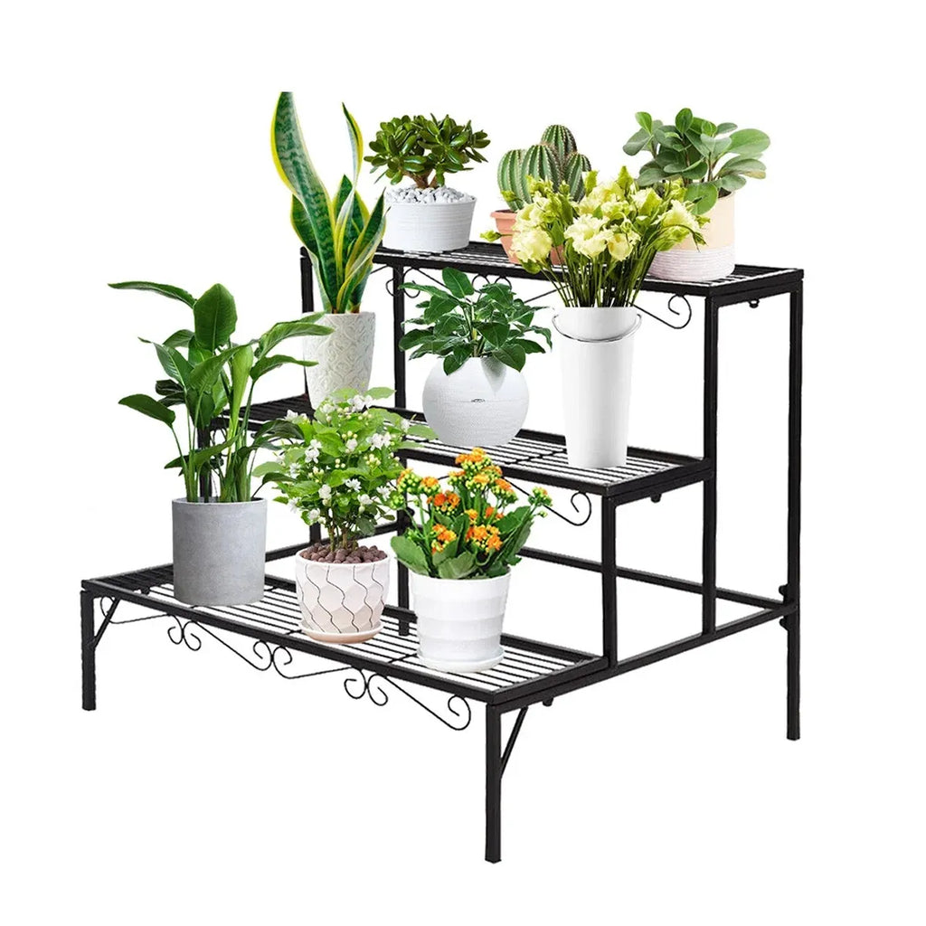 Metal Plant Stand 3 Tier Garden Shelf Flower Pot Rack Indoor Outdoor Display