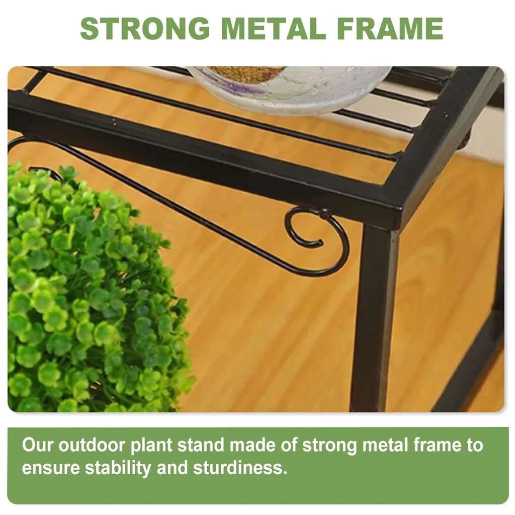 Metal Plant Stand 3 Tier Garden Shelf Flower Pot Rack Indoor Outdoor Display