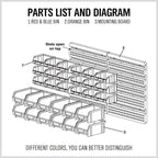 30PCS Wall Mounted Tool Storage Rack Bin Organiser Box for Garage Workshop Use
